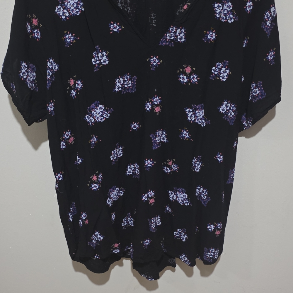 Maurices Black Floral Blouse